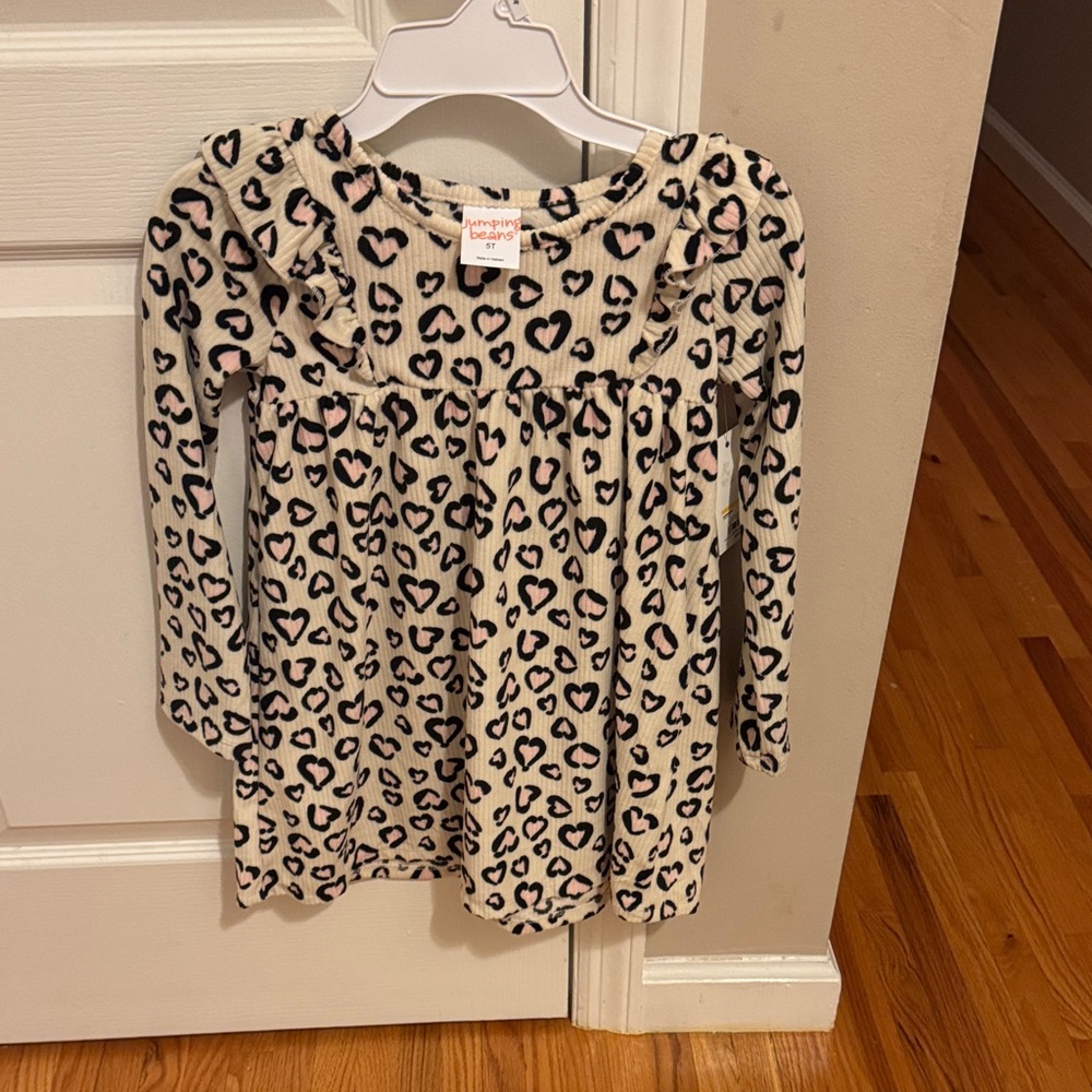 Jumping Beans Cream and Black Heart Dress
